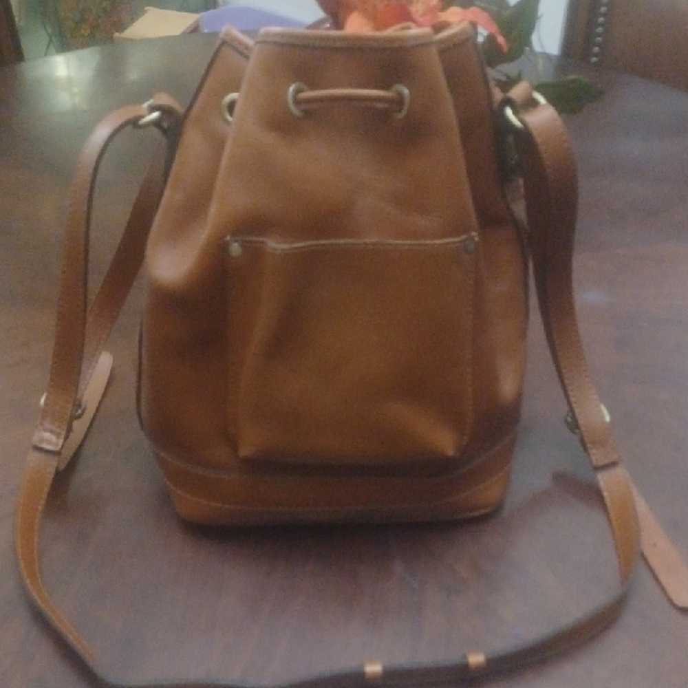Patricia Nash Tan Woven Leather Backpack - Picture 2 of 9